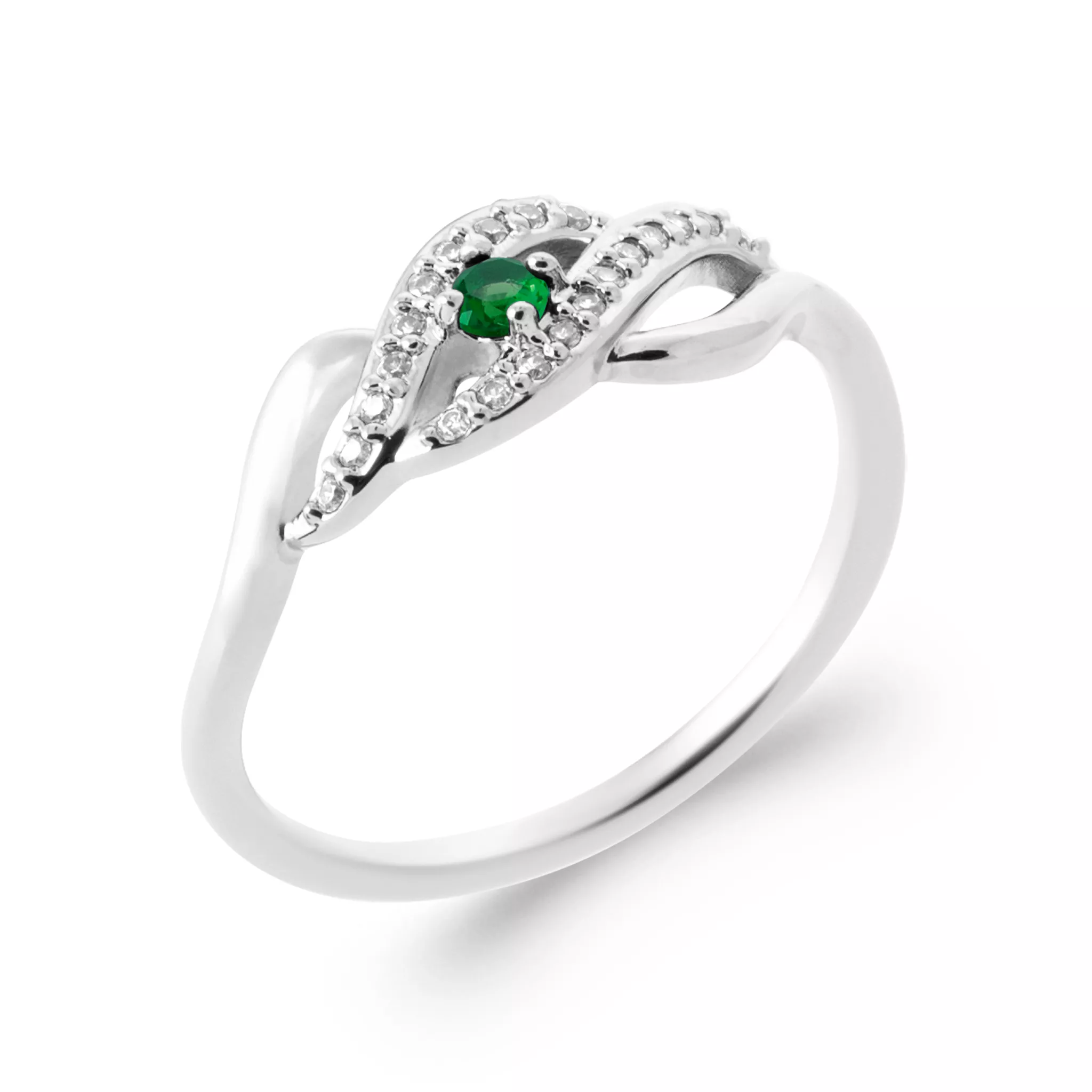 Bague Argent Rhodié Zirconium Croisé Joaillerie Couleurs