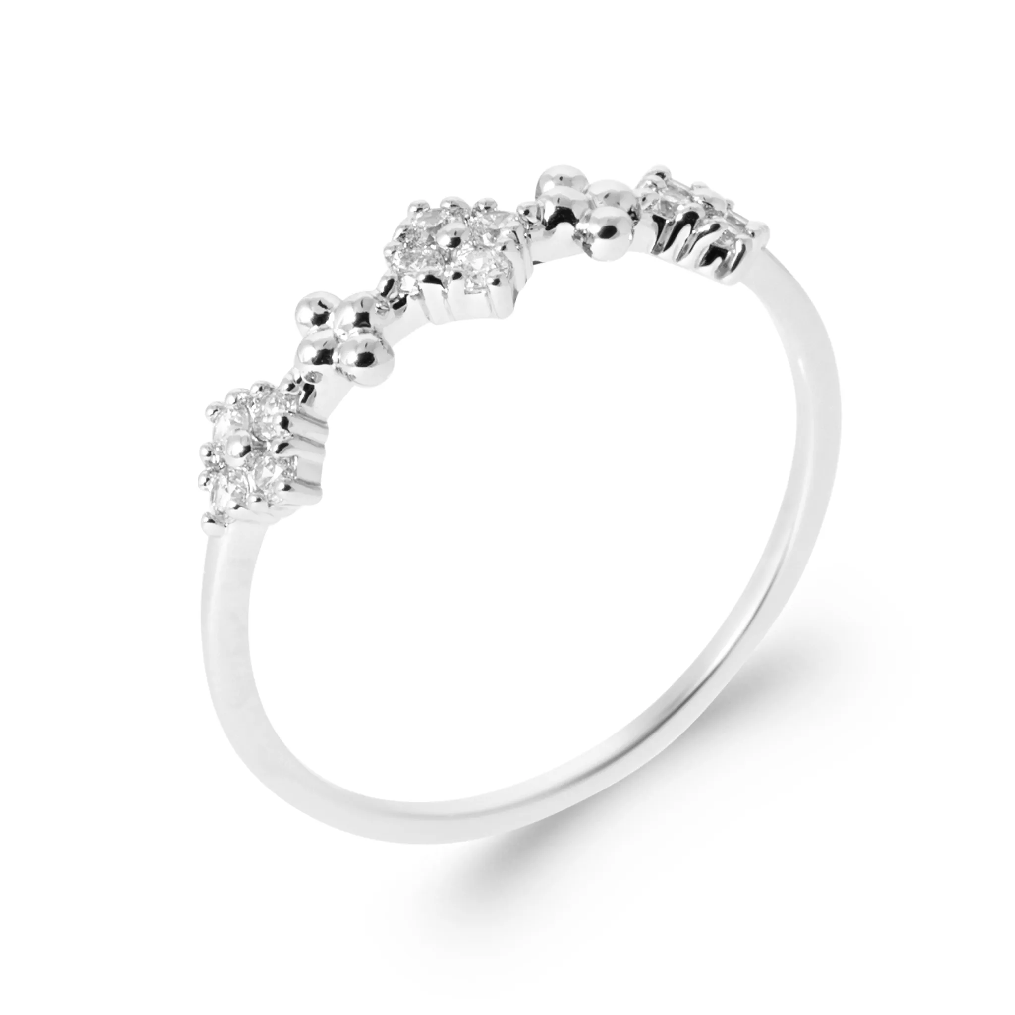 Bague Argent Wulma Zirconium Joaillerie Texturé Minimaliste - Bague en Argent 925