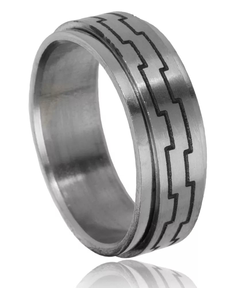 Bague homme anti-stress Elyaou sismique - Bague en Acier - Bijoux en Vogue