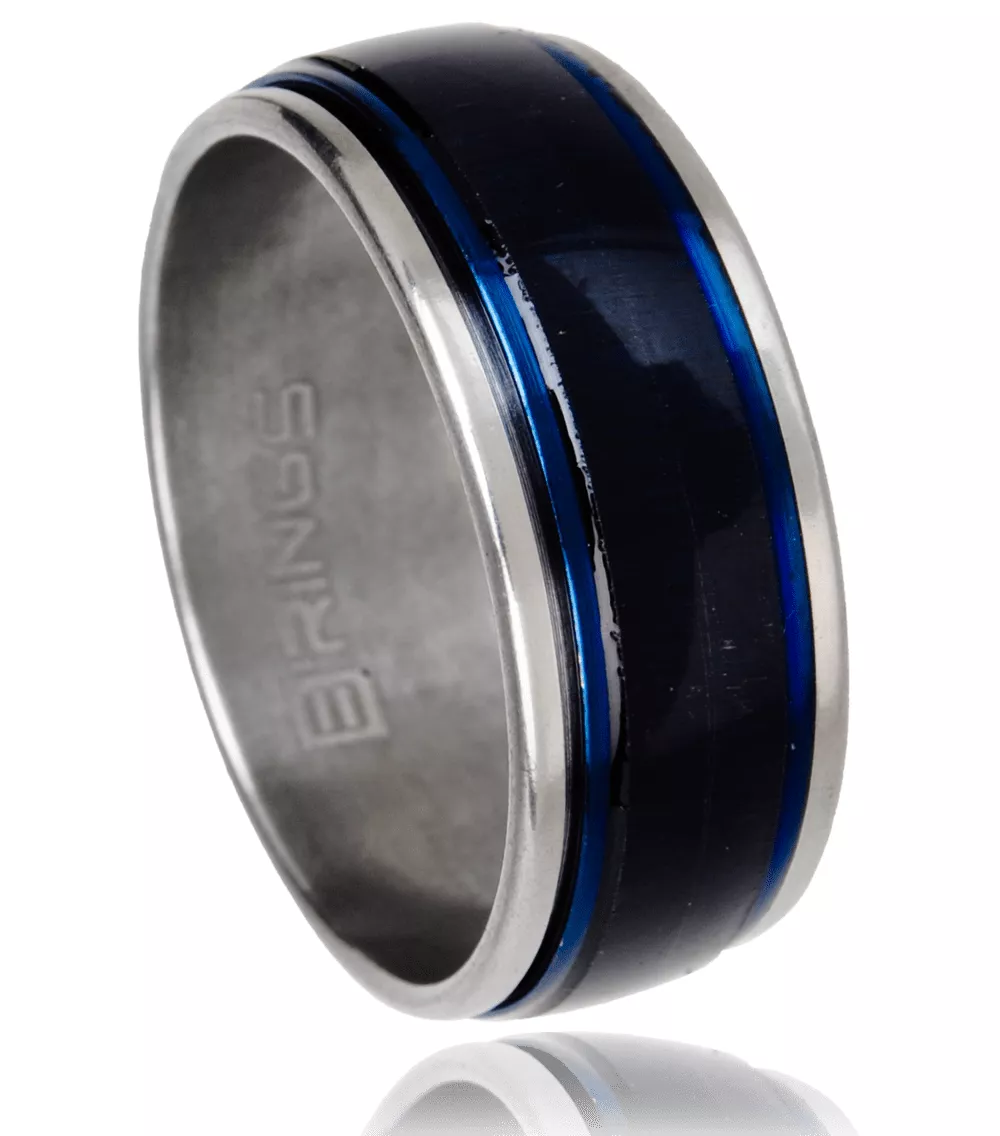 Bague Royale Vosahlo bleuté - Bague en Acier - Bijoux en Vogue