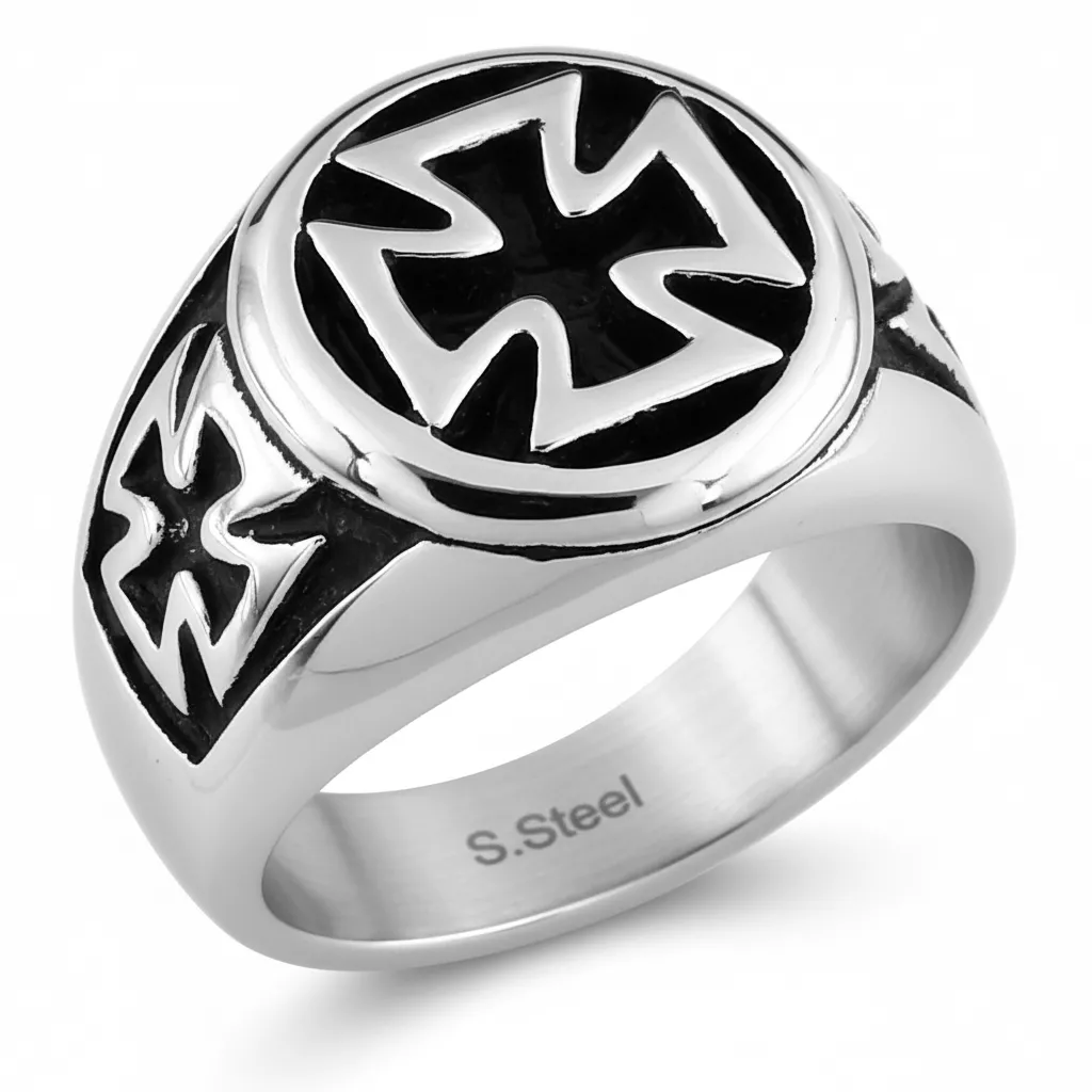 Chevalière Homme Acier Eftik Croix Celtique - Bague en Acier - Bijoux en Vogue