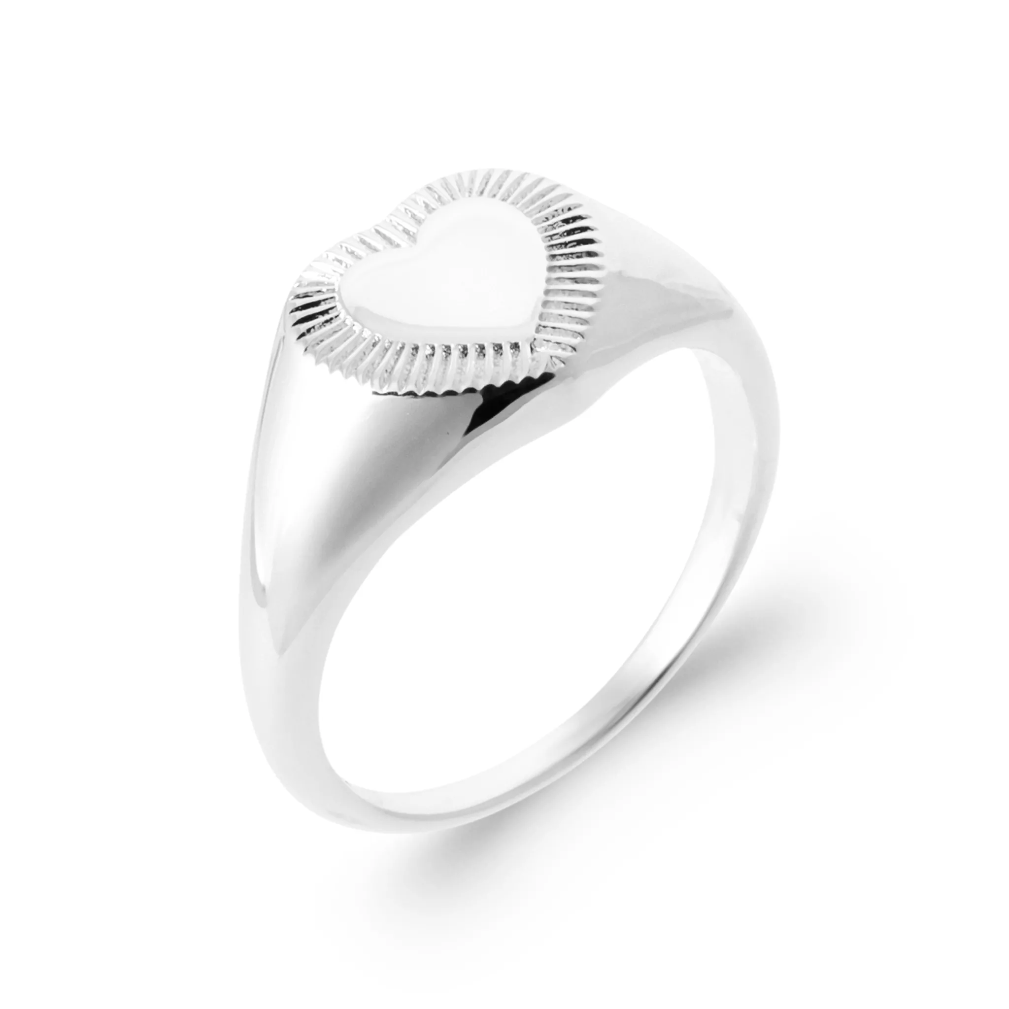 Chevalière Argent Adelheida Coeur - Bague en Argent 925
