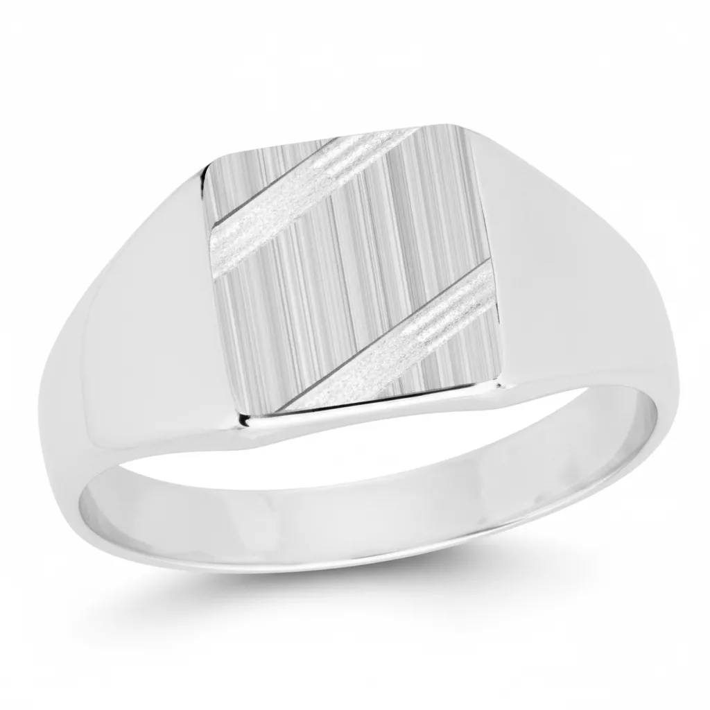 Chevalière Homme Argent Arialdo - Bague en Argent 925 - Bijoux en Vogue