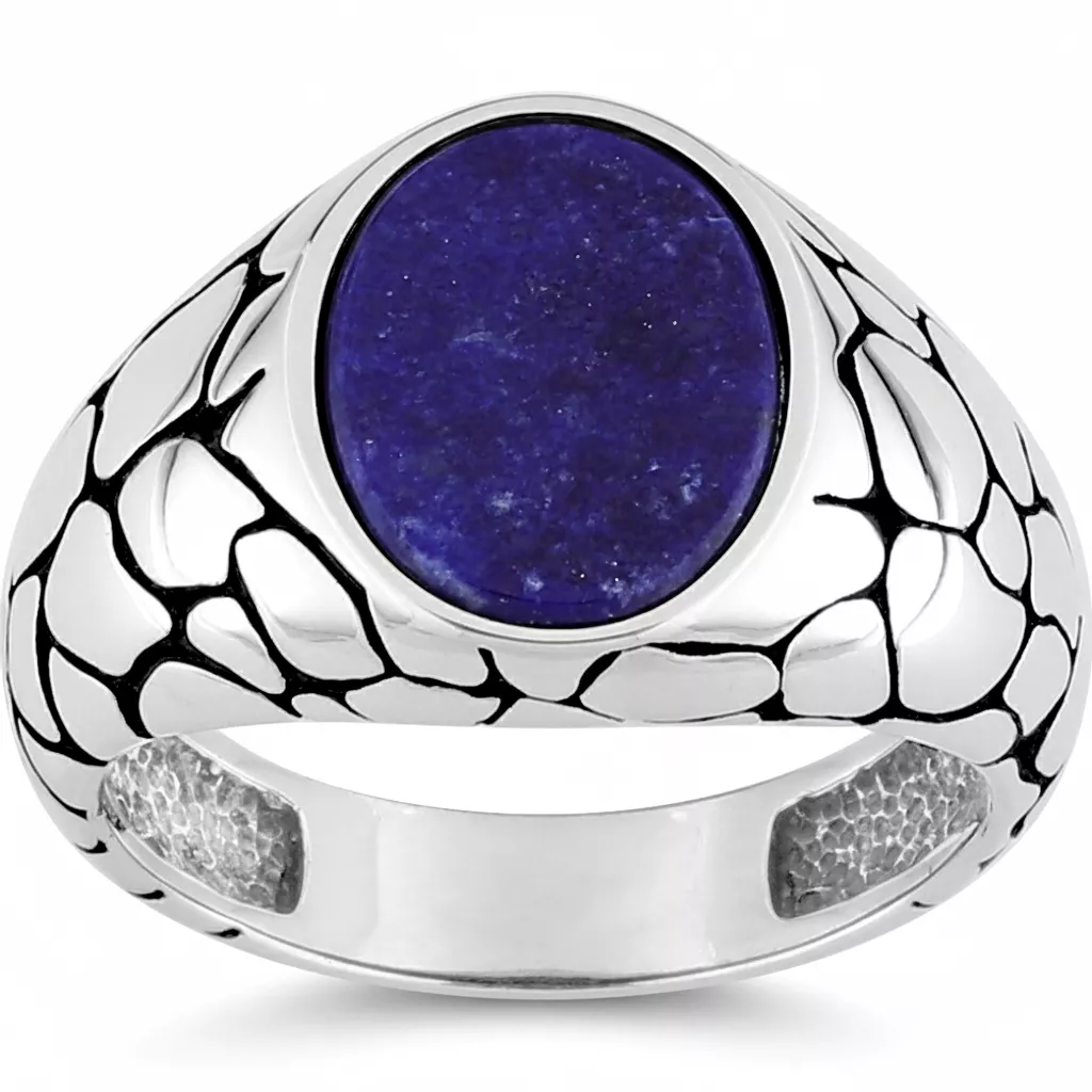 Chevalière Homme Argent Djorde Lapis Lazuli - Bague en Argent 925