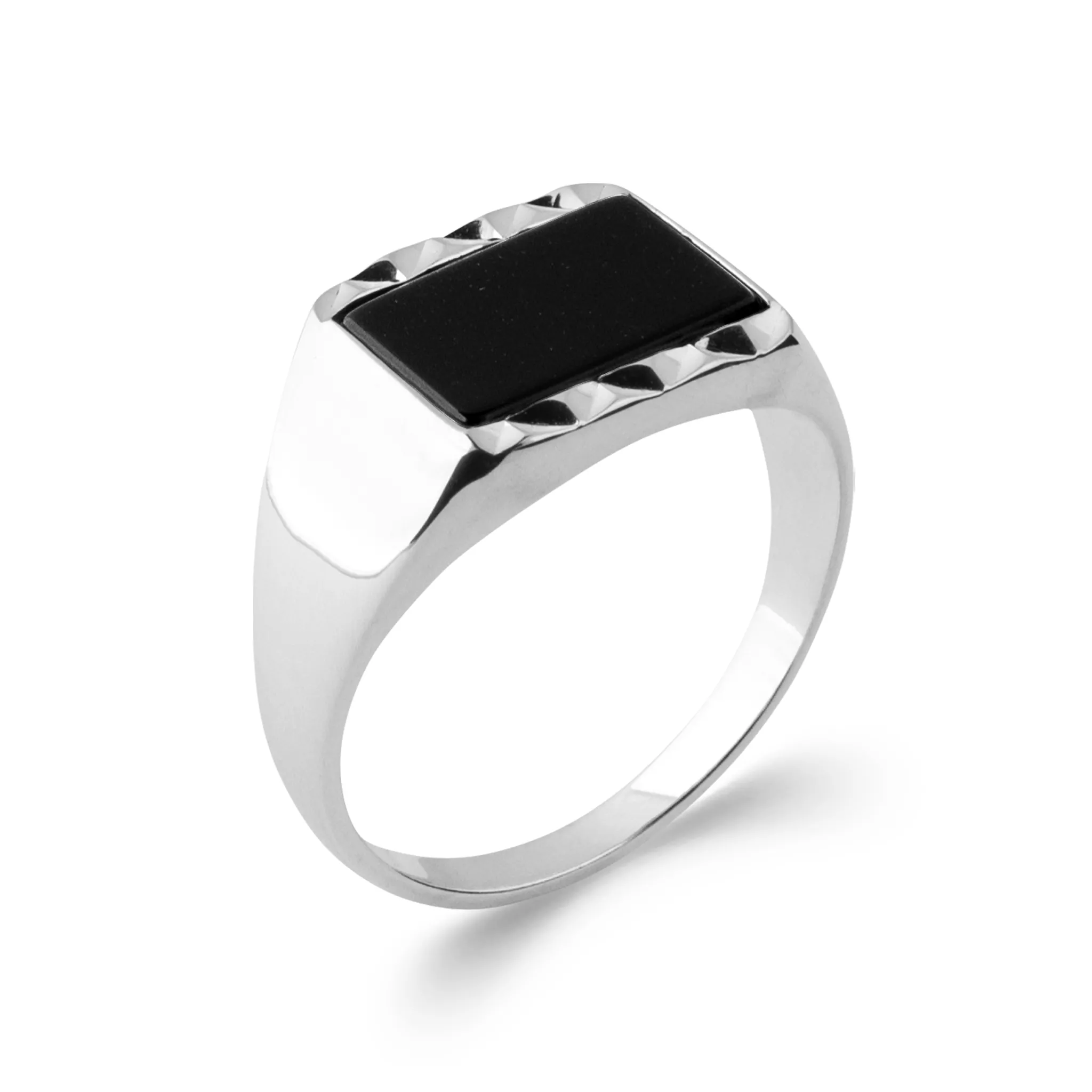 Chevalière Homme Argent Vericimo Onyx - Bague en Argent 925 - Bijoux en Vogue