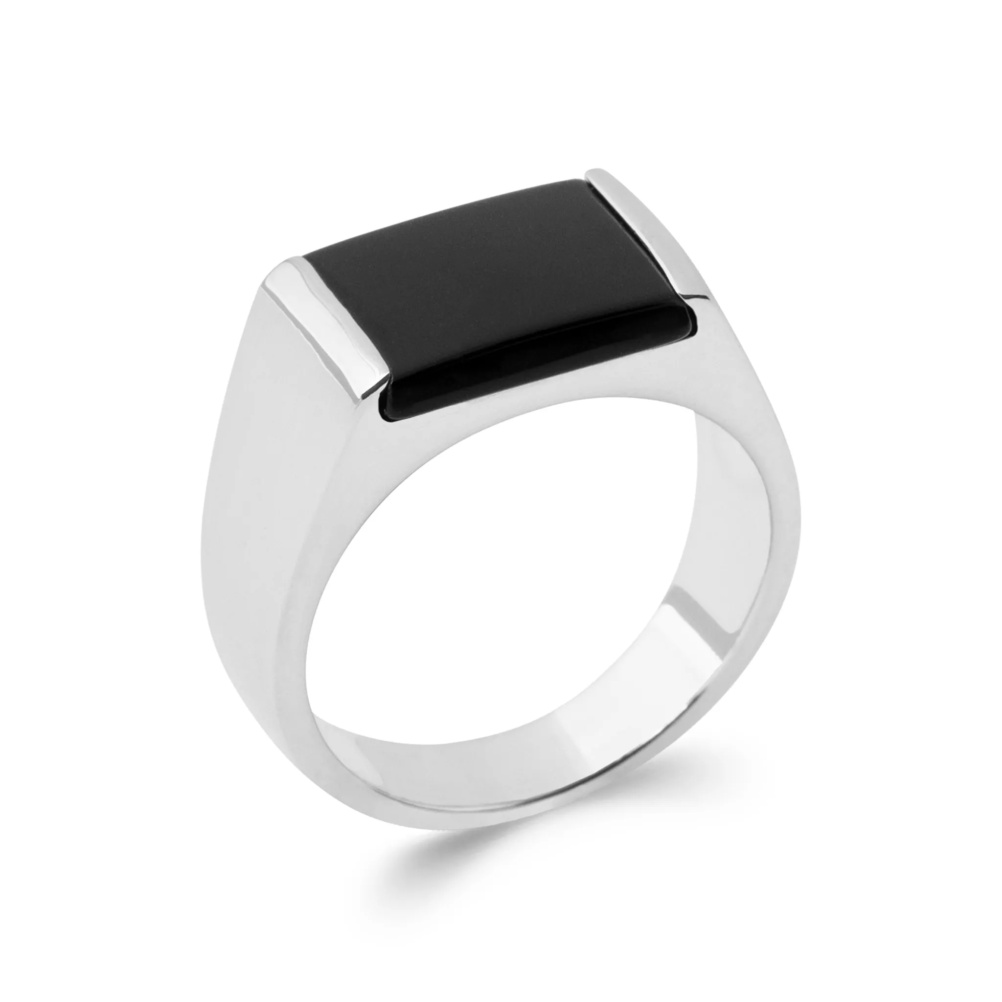 Chevalière Homme Argent Amodo Onyx - Bague en Argent 925 - Bijoux en Vogue