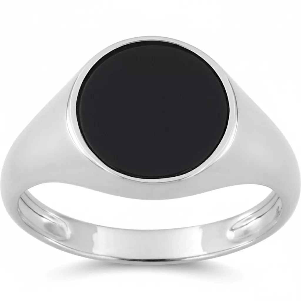 Chevalière Homme Argent Gabirel Onyx - Bague en Argent 925 - Bijoux en Vogue