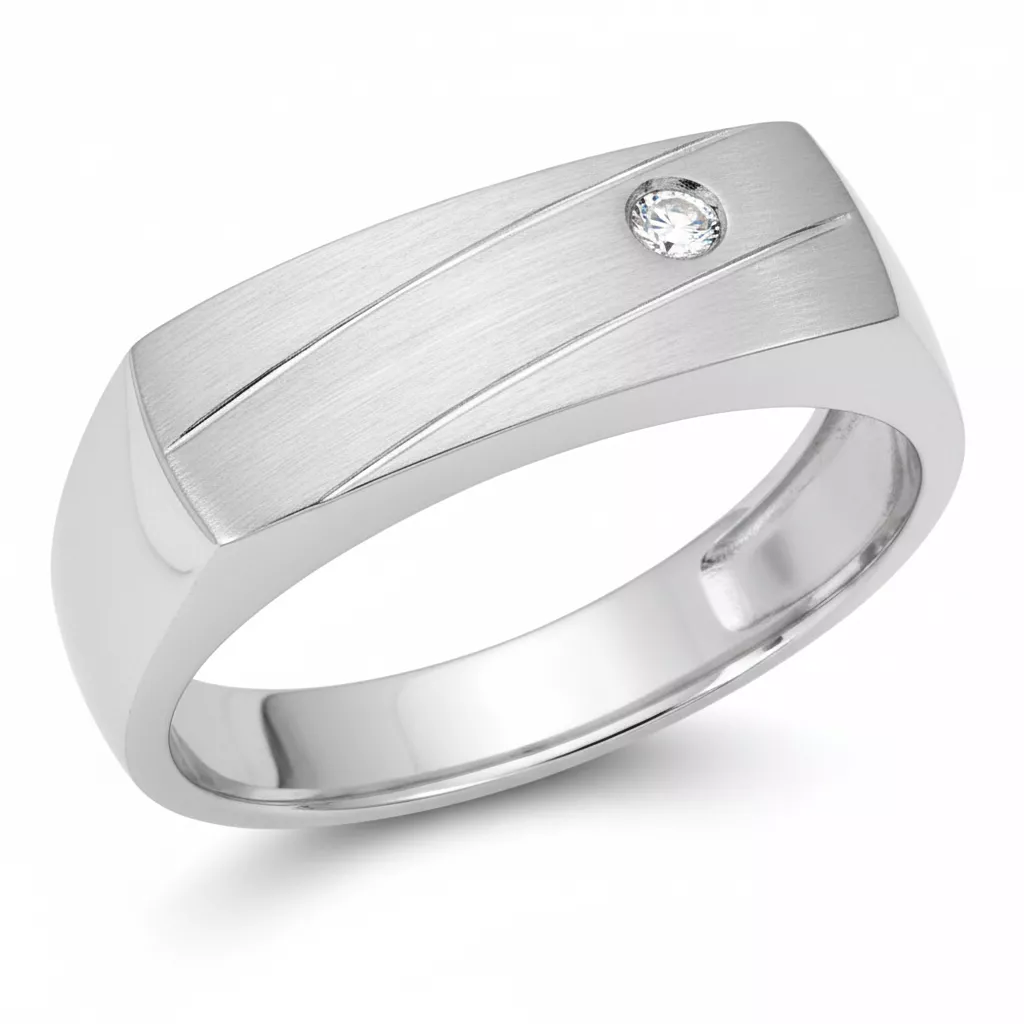 Chevalière Homme Argent Toman Zirconium - Bague en Argent 925 - Bijoux en Vogue
