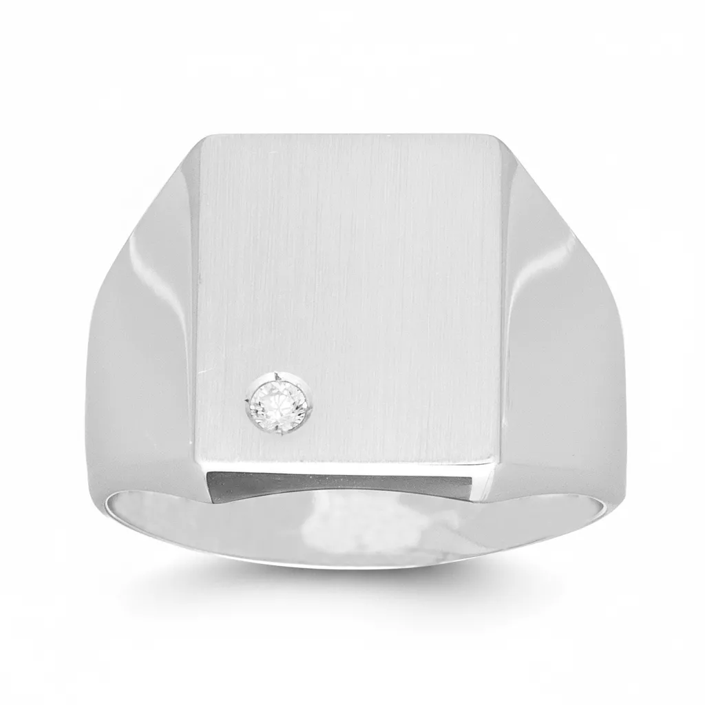 Chevalière Homme Argent Ivitabo Zirconium - Bague en Argent 925 - Bijoux en Vogue