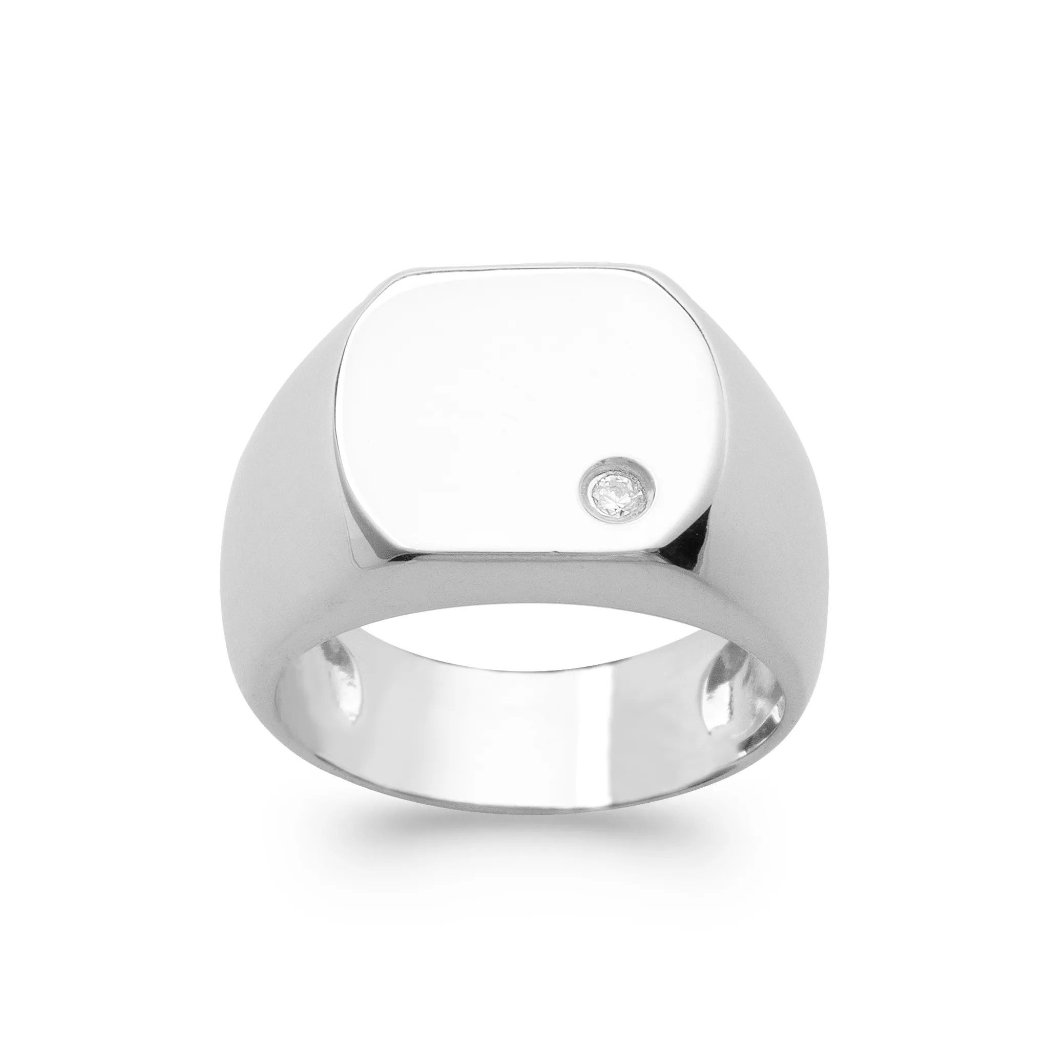 Chevalière Homme Argent Haruhiko Zirconium - Bague en Argent 925 - Bijoux en Vogue