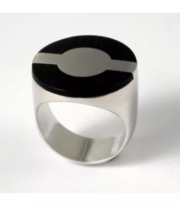 Bague pour homme Ebéniste Emmario "113-5/EB" - Bague en Argent - Bijoux en Vogue