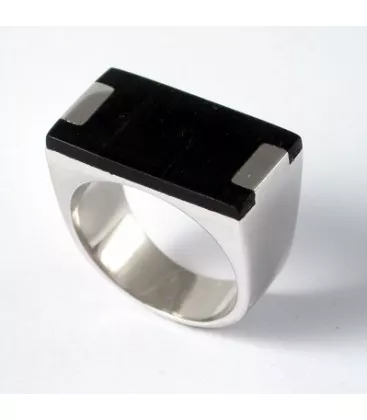 Bague pour homme Ebéniste Amiko "113-2/EB" - Bague en Argent - Bijoux en Vogue