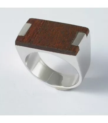 Bague pour homme Ebéniste Luoffo "113-2/AC" - Bague en Argent - Bijoux en Vogue