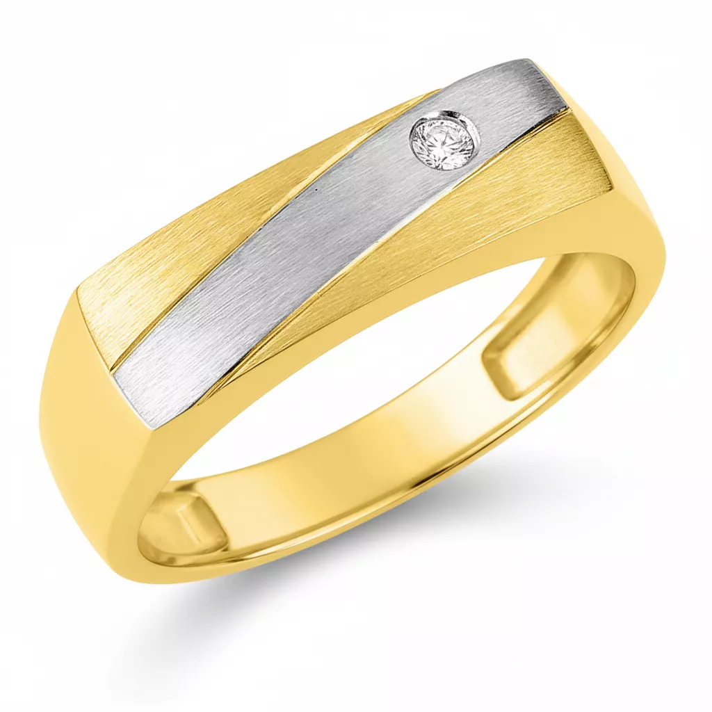 Chevalière Or Sareetha Diamant - Bague en Or 375 9k - Bijoux en Vogue