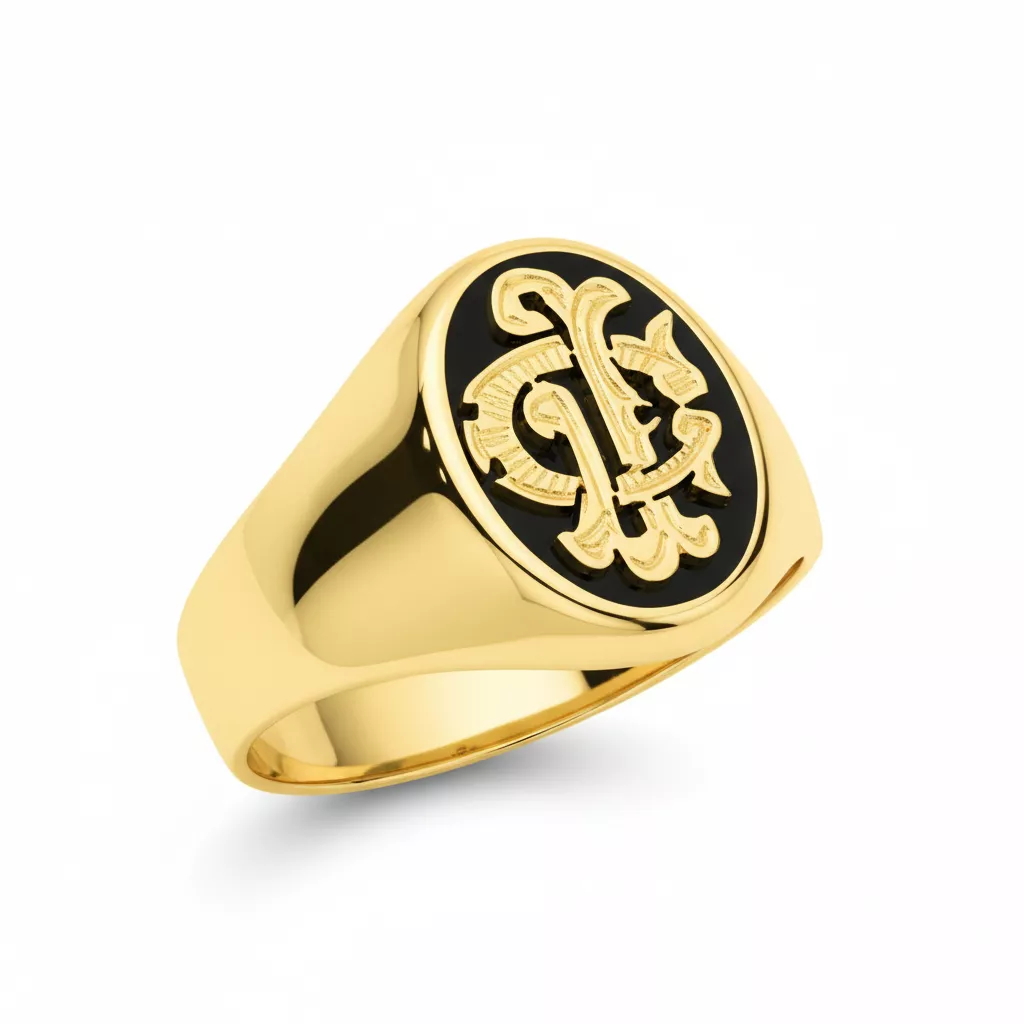 Chevalière Or Shayda Onyx - Bague en Or 375 9k - Bijoux en Vogue