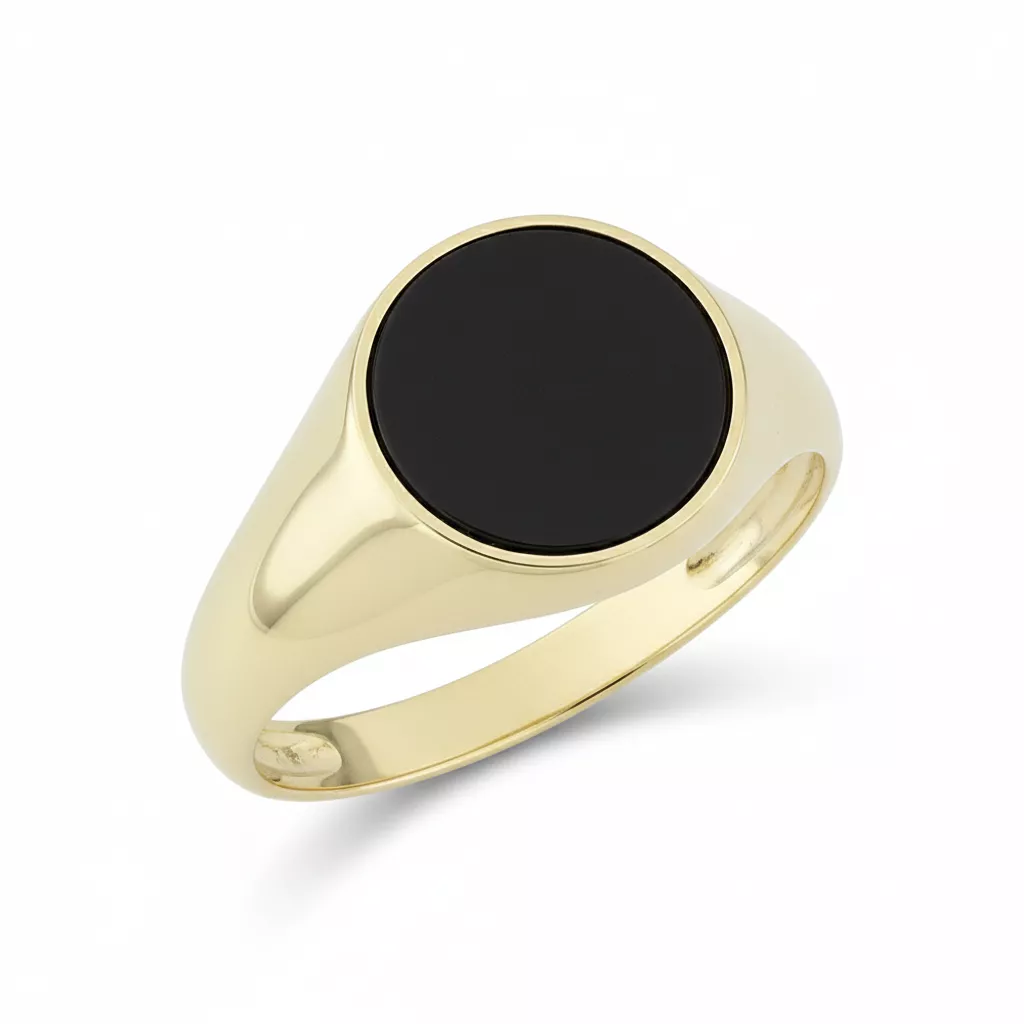 Chevalière Or Shahla Onyx - Bague en Or 375 9k - Bijoux en Vogue
