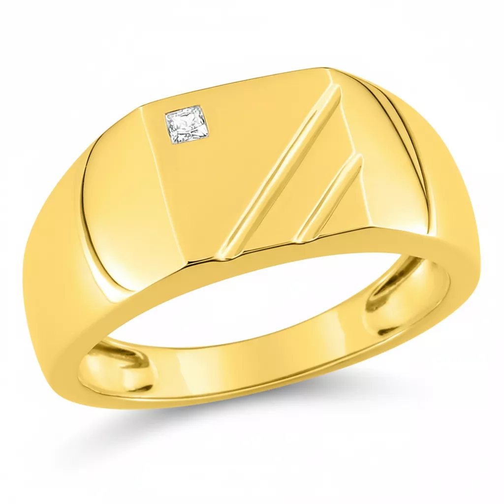 Chevalière Or Ravohanginirina Zirconium - Bague en Or 375 9k - Bijoux en Vogue