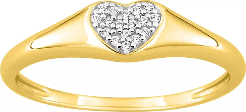 Chevalière Or Thoraya Zirconium - Bague en Or 375 9k - Bijoux en Vogue