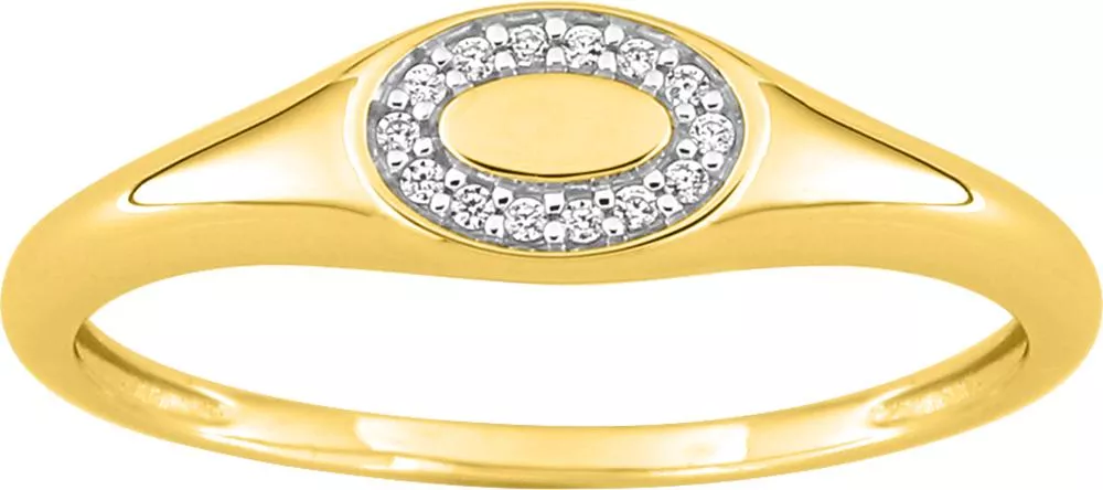 Chevalière Or Lucretia Zirconium - Bague en Or 375 9k - Bijoux en Vogue
