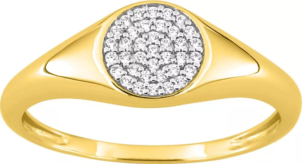 Chevalière Or Cyndra Zirconium - Bague en Or 375 9k - Bijoux en Vogue