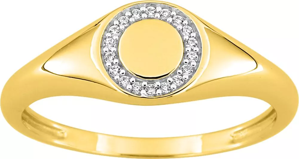 Chevalière Or Asbrunie Diamant - Bague en Or 750 18k - Bijoux en Vogue