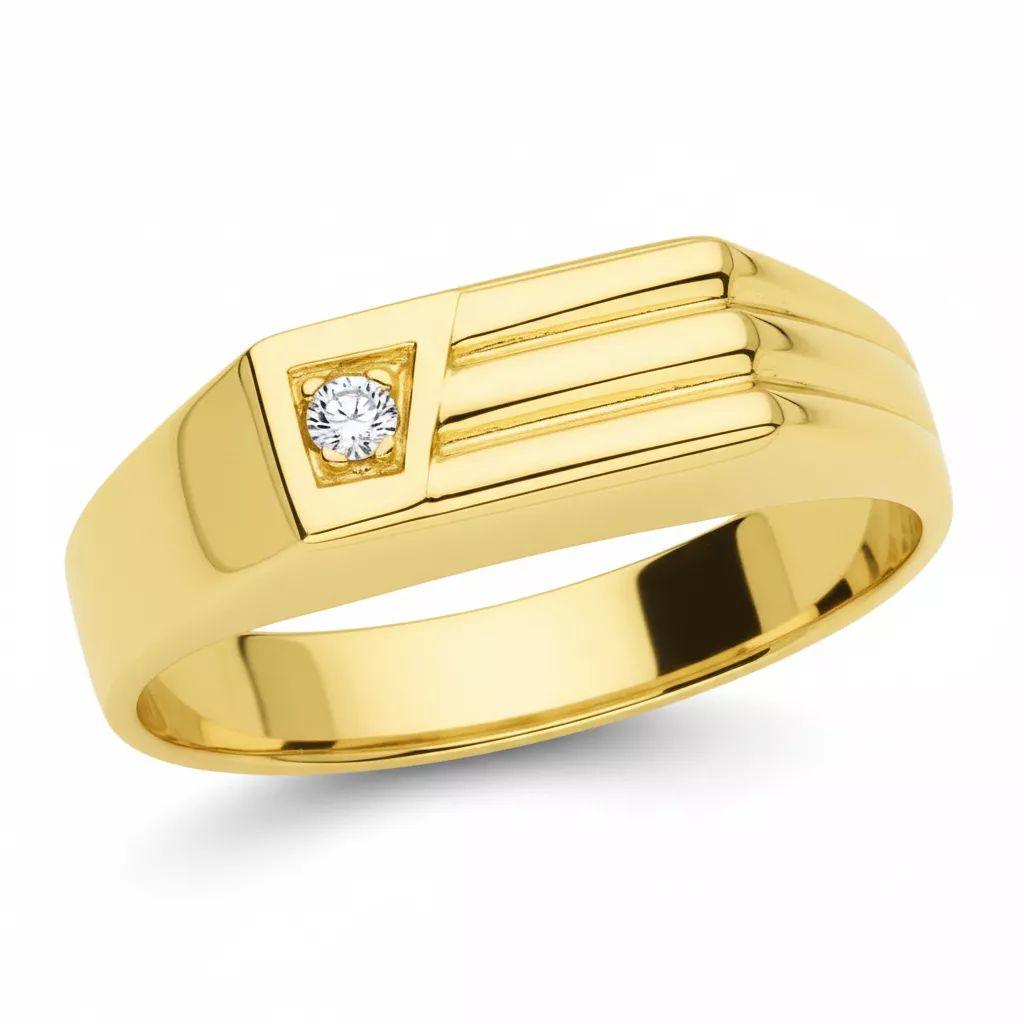 Bague Homme Or Diamant - Bague en Or 750 18k - Bijoux en Vogue