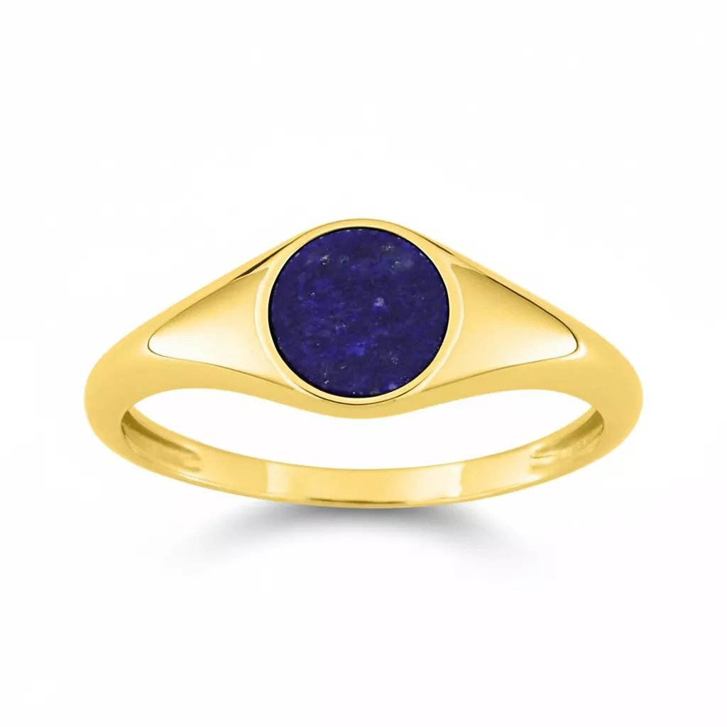 Chevalière Or Pourchelle Lapis Lazuli - Bague en Or 750 18k - Bijoux en Vogue