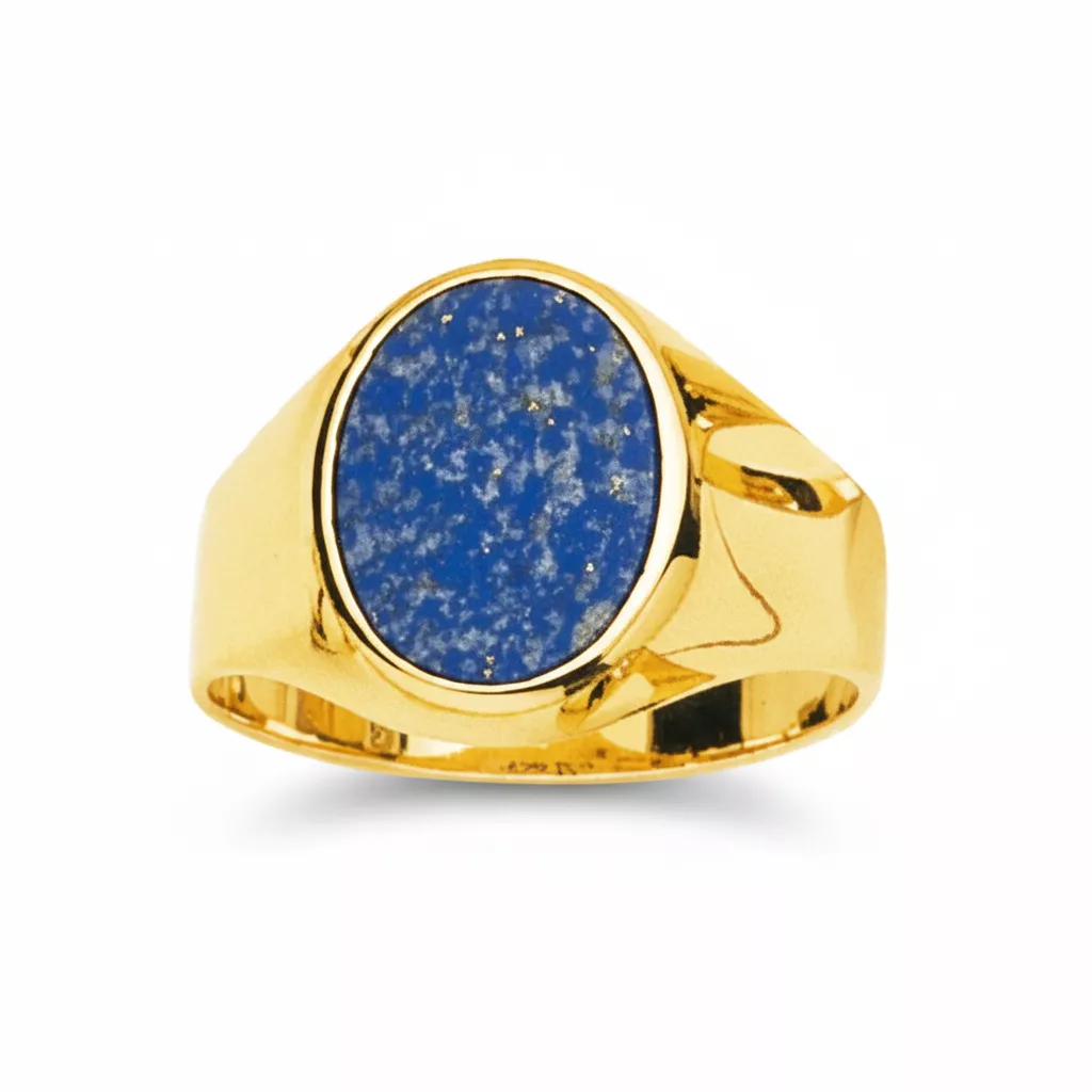 Chevalière Homme Or Ahmad Lapis Lazuli - Bague en Or 750 18k - Bijoux en Vogue