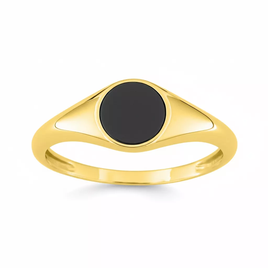Chevalière Or Ludyvine Onyx - Bague en Or 750 18k - Bijoux en Vogue