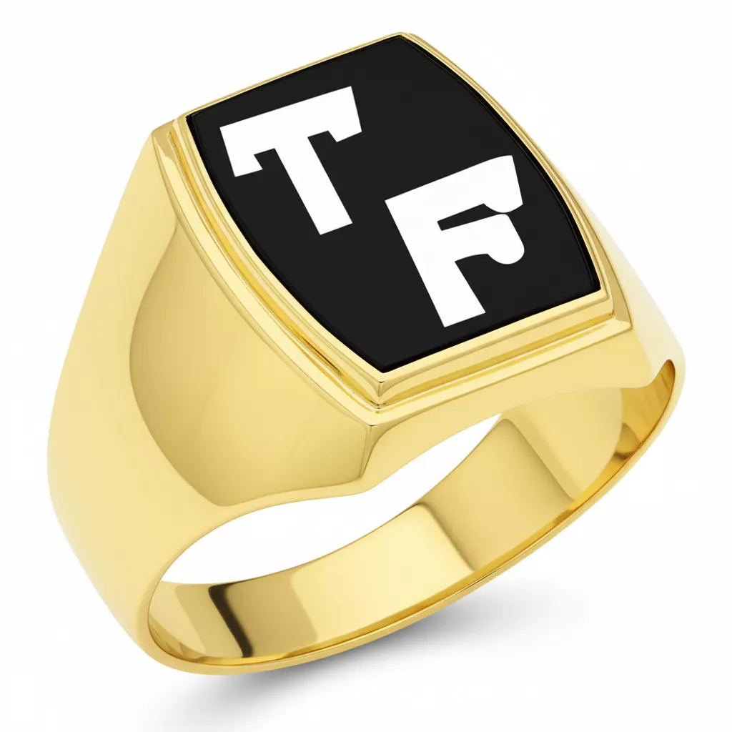 Bague Homme Or Onyx - Bague en Or 750 18k - Bijoux en Vogue