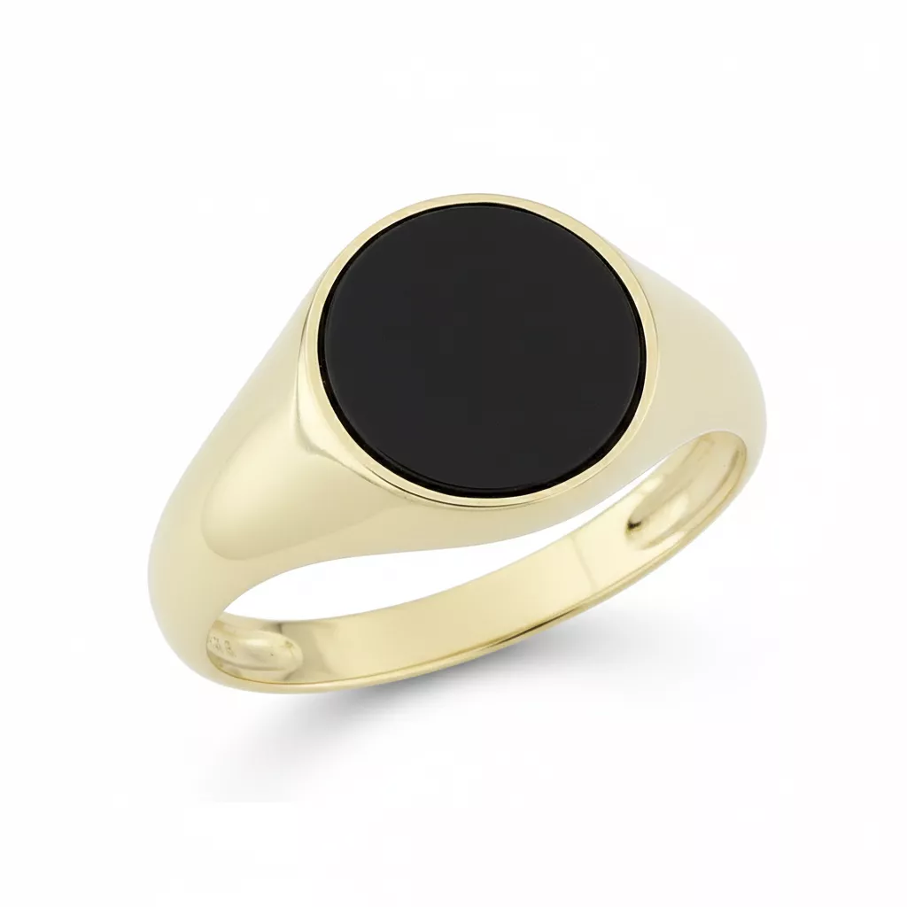 Chevalière Homme Or Djeamel Onyx - Bague en Or 750 18k - Bijoux en Vogue