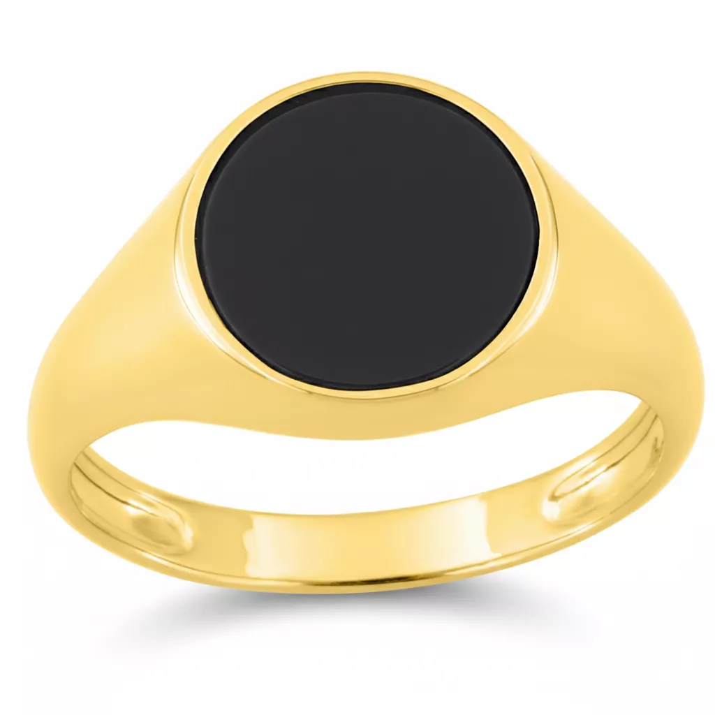 Chevalière Homme Or Moussadak Onyx - Bague en Or 750 18k - Bijoux en Vogue