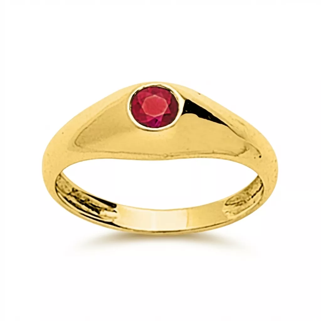 Chevalière Or Muleka Rubis - Bague en Or 750 18k - Bijoux en Vogue