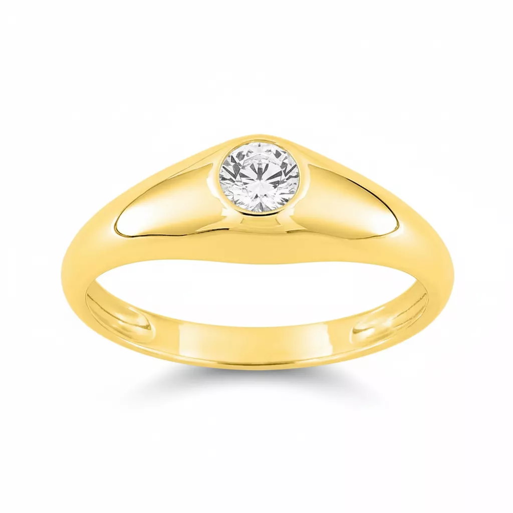 Jonc Or Matla Zirconium - Bague en Or 750 18k - Bijoux en Vogue