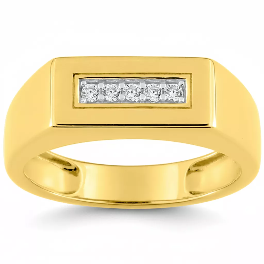 Chevalière Or Molka Zirconium - Bague en Or 750 18k - Bijoux en Vogue