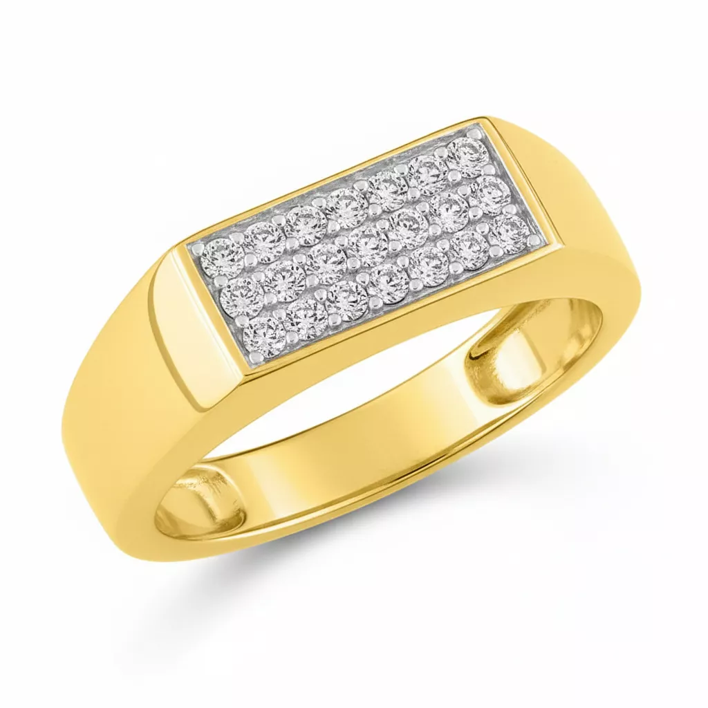 Chevalière Or Sahbia Zirconium - Bague en Or 750 18k - Bijoux en Vogue