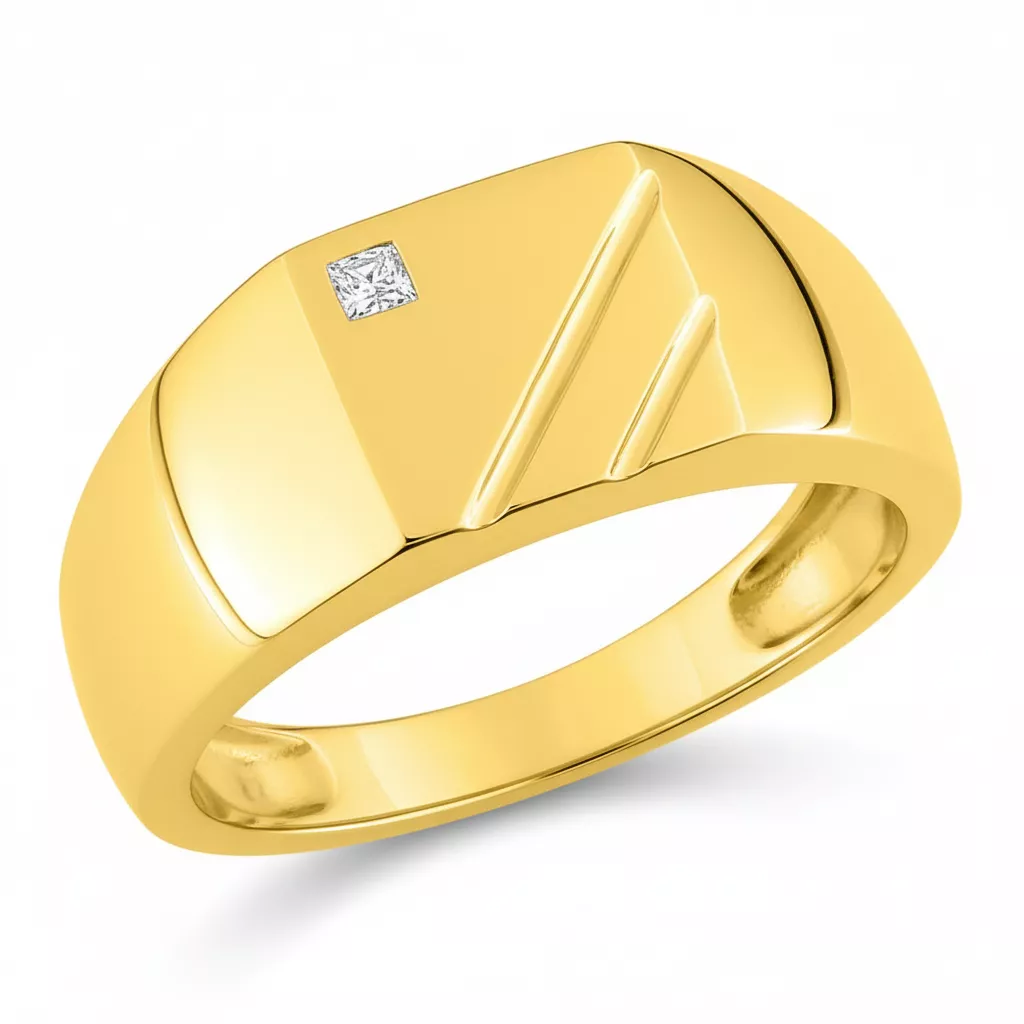 Chevalière Homme Or Laurentjoseph Zirconium - Bague en Or 750 18k - Bijoux en Vogue