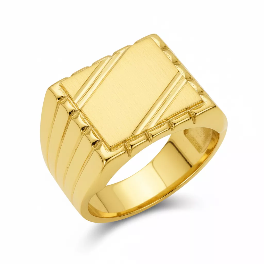 Chevalière Homme Plaqué Or Khanzaman - Bague en Plaqué or - Bijoux en Vogue