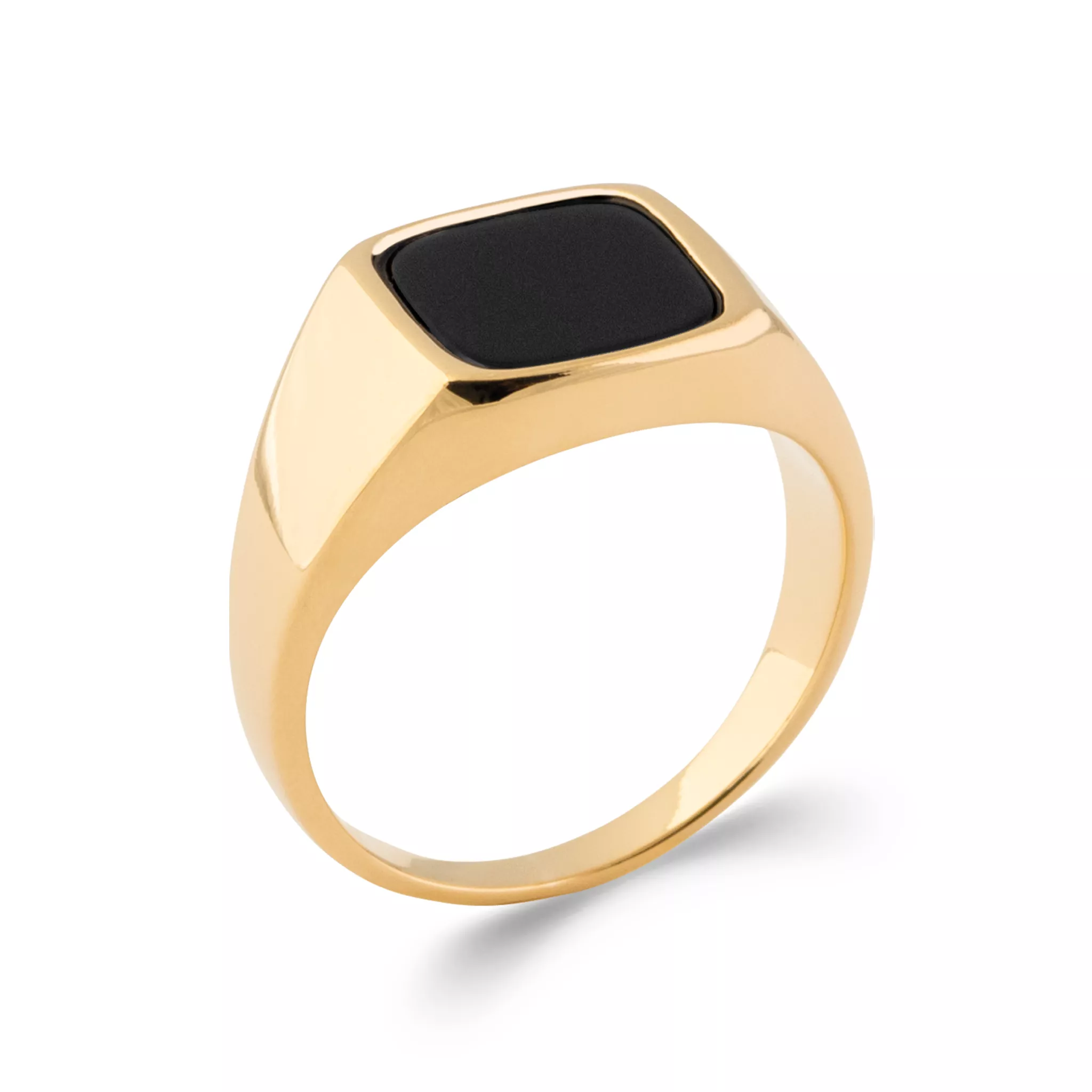 Chevalière Homme Plaqué Or Jesuino Onyx - Bague en Plaqué or - Bijoux en Vogue