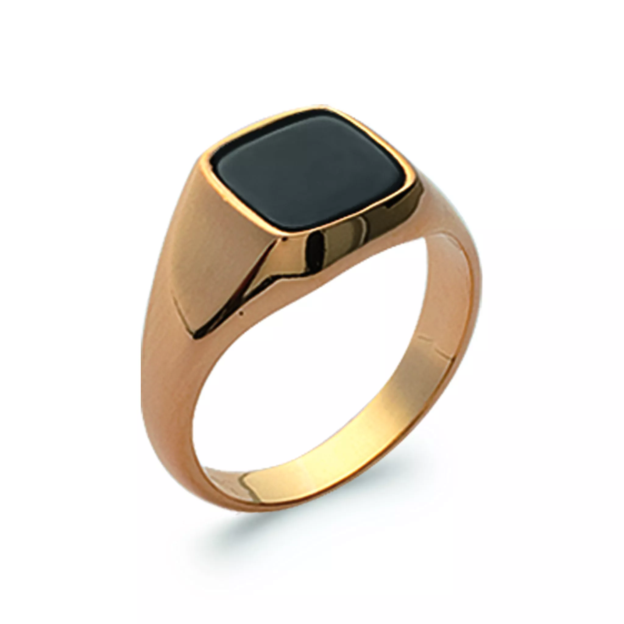 Chevalière Homme Plaqué Or Tenain Onyx - Bague en Plaqué or - Bijoux en Vogue