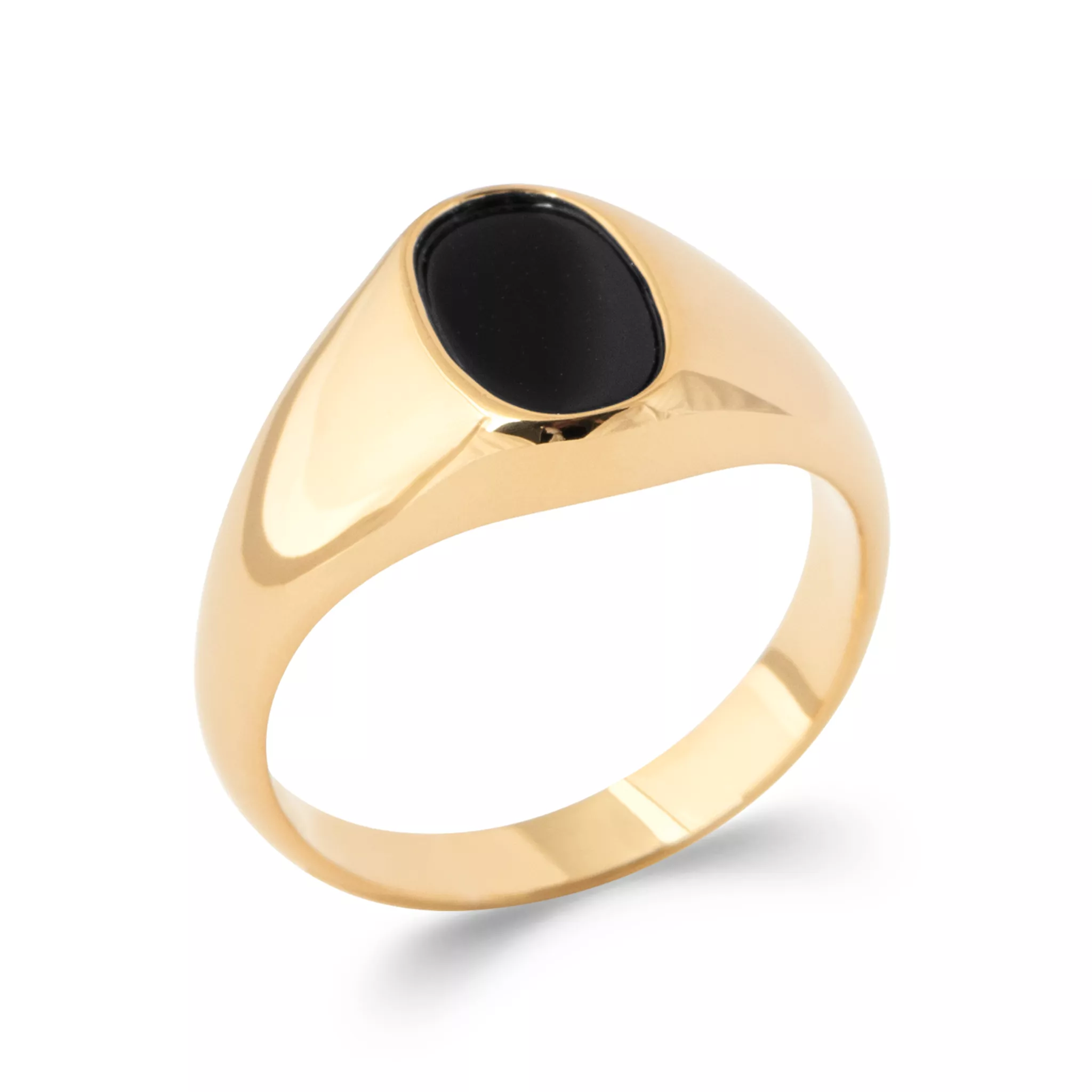 Chevalière Homme Plaqué Or Tenain Onyx - Bague en Plaqué or - Bijoux en Vogue