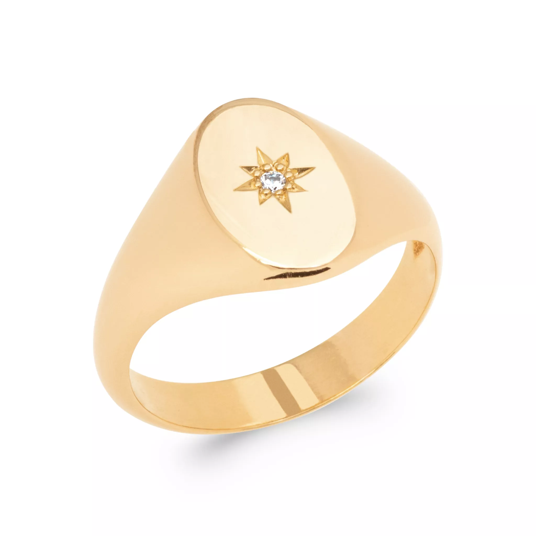 Chevalière Plaqué Or Consolina Zirconium - Bague en Plaqué or