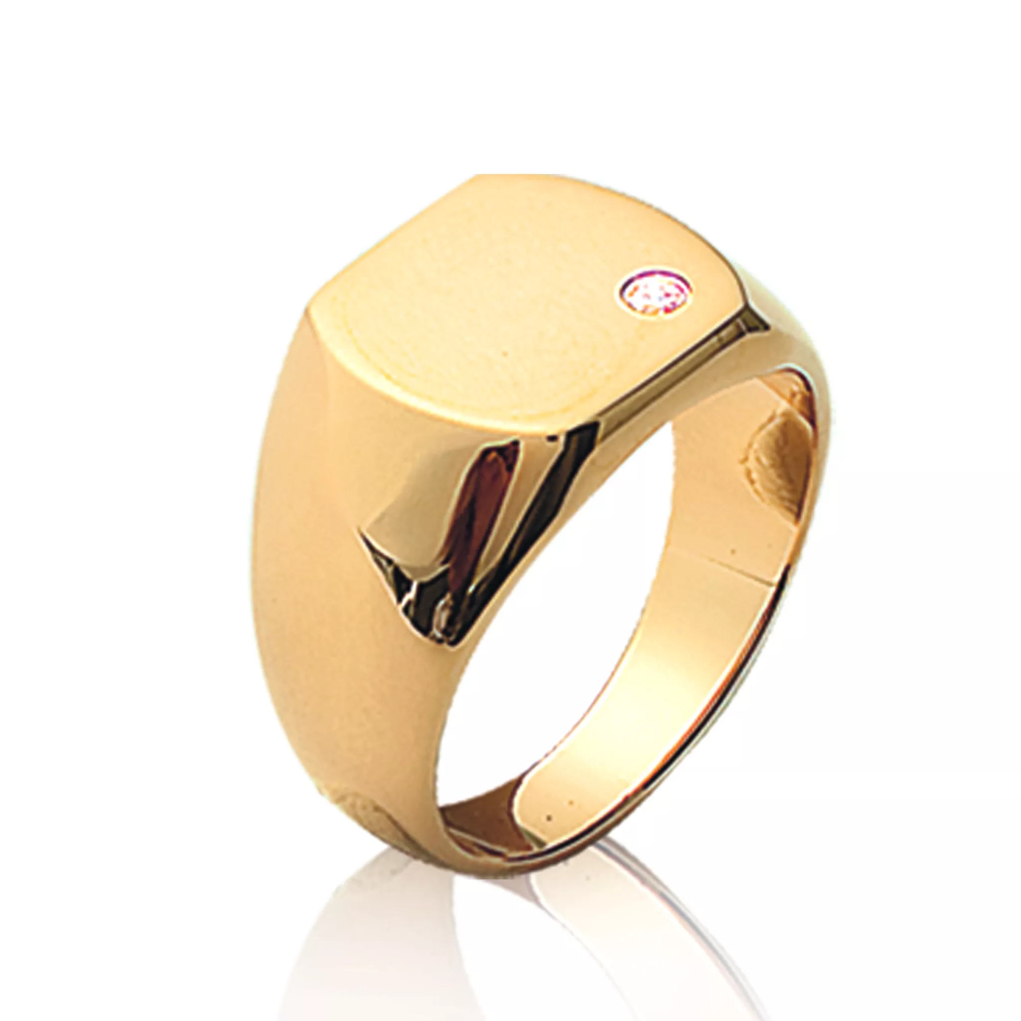 Chevalière Homme Plaqué Or Suliman Zirconium - Bague en Plaqué or - Bijoux en Vogue