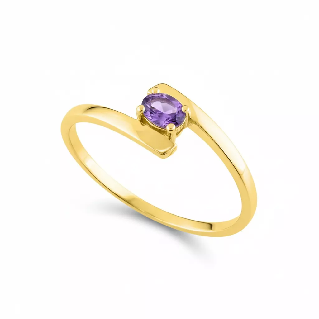 Bague Or Améthyste - Bague en Or 375 9k - Bijoux en Vogue