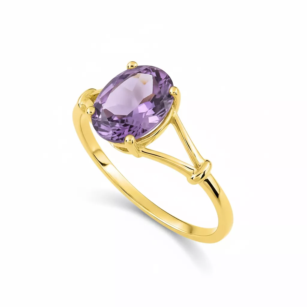 Bague Or Améthyste - Bague en Or 375 9k - Bijoux en Vogue