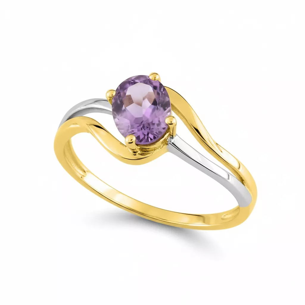 Bague Or Améthyste - Bague en Or 375 9k - Bijoux en Vogue
