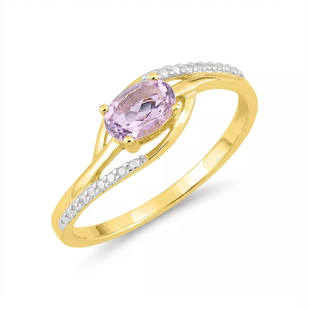 Bague Or Améthyste - Bague en Or 375 9k - Bijoux en Vogue
