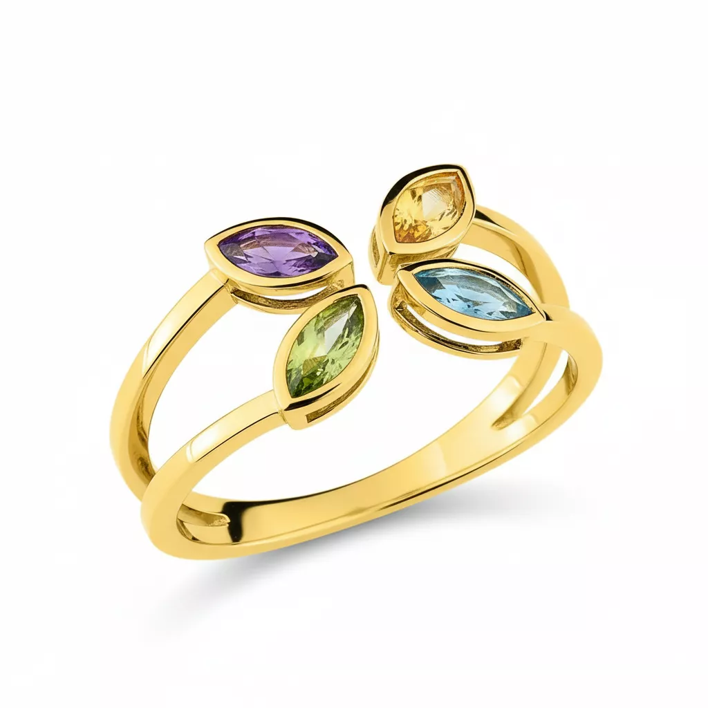 Bague Or Angevine bleu Améthyste - Bague en Or 375 9k - Bijoux en Vogue