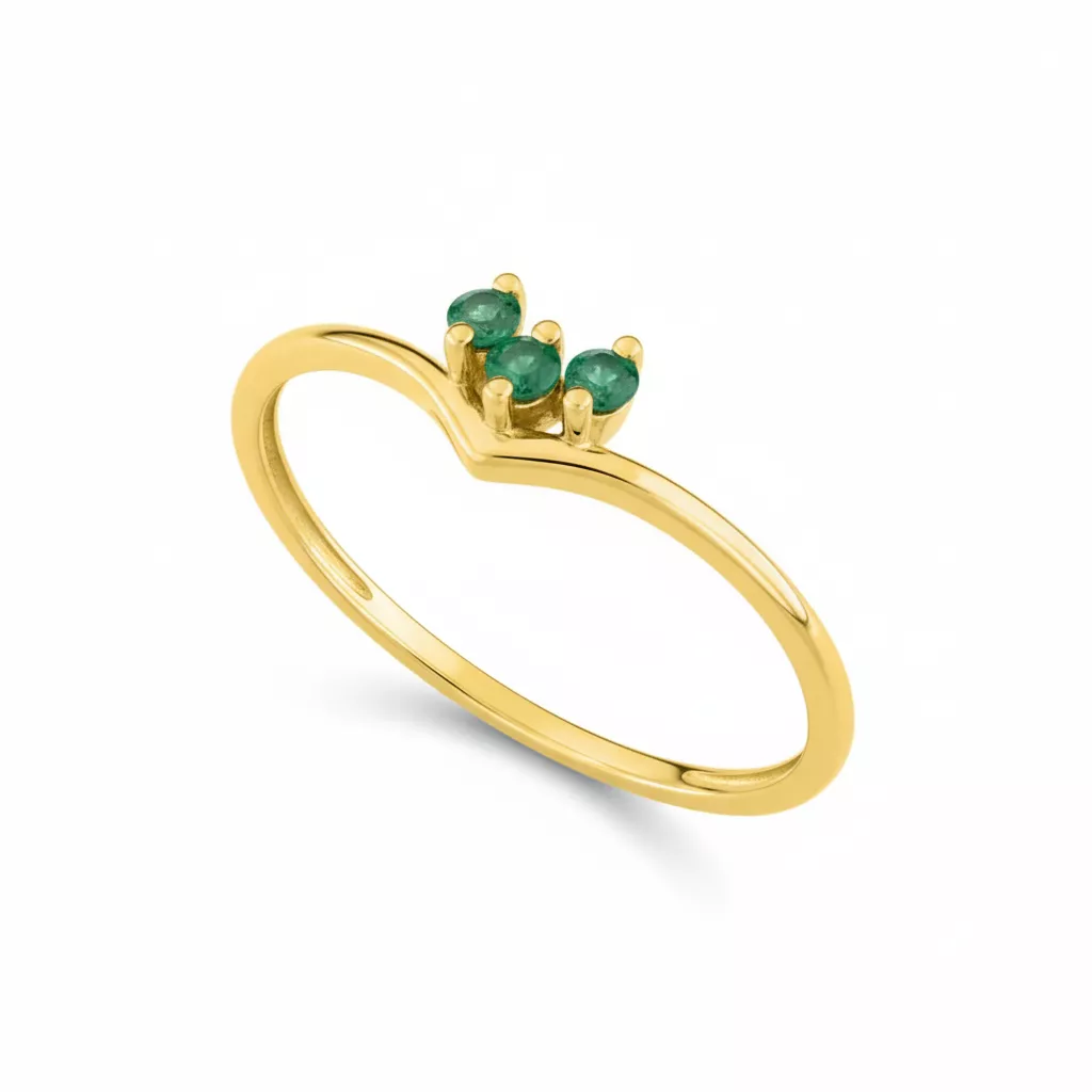Bague Or Mireillia Emeraude - Bague en Or 375 9k - Bijoux en Vogue