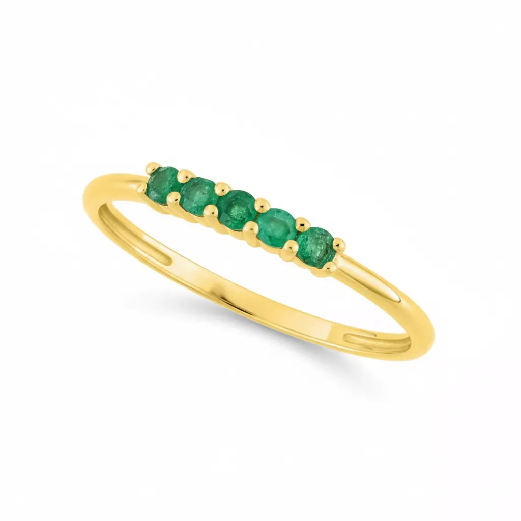 Bague Or Jithine Emeraude - Bague en Or 375 9k - Bijoux en Vogue